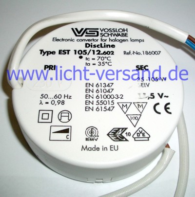 PB-Versand GmbH - Runder LED Trafo 1- 40 Watt 12V DC RUND Netzteil  Transformator ohne Mindestlast