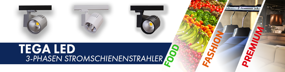 TEGA LED 3-Phasen Stromschienenstrahler
